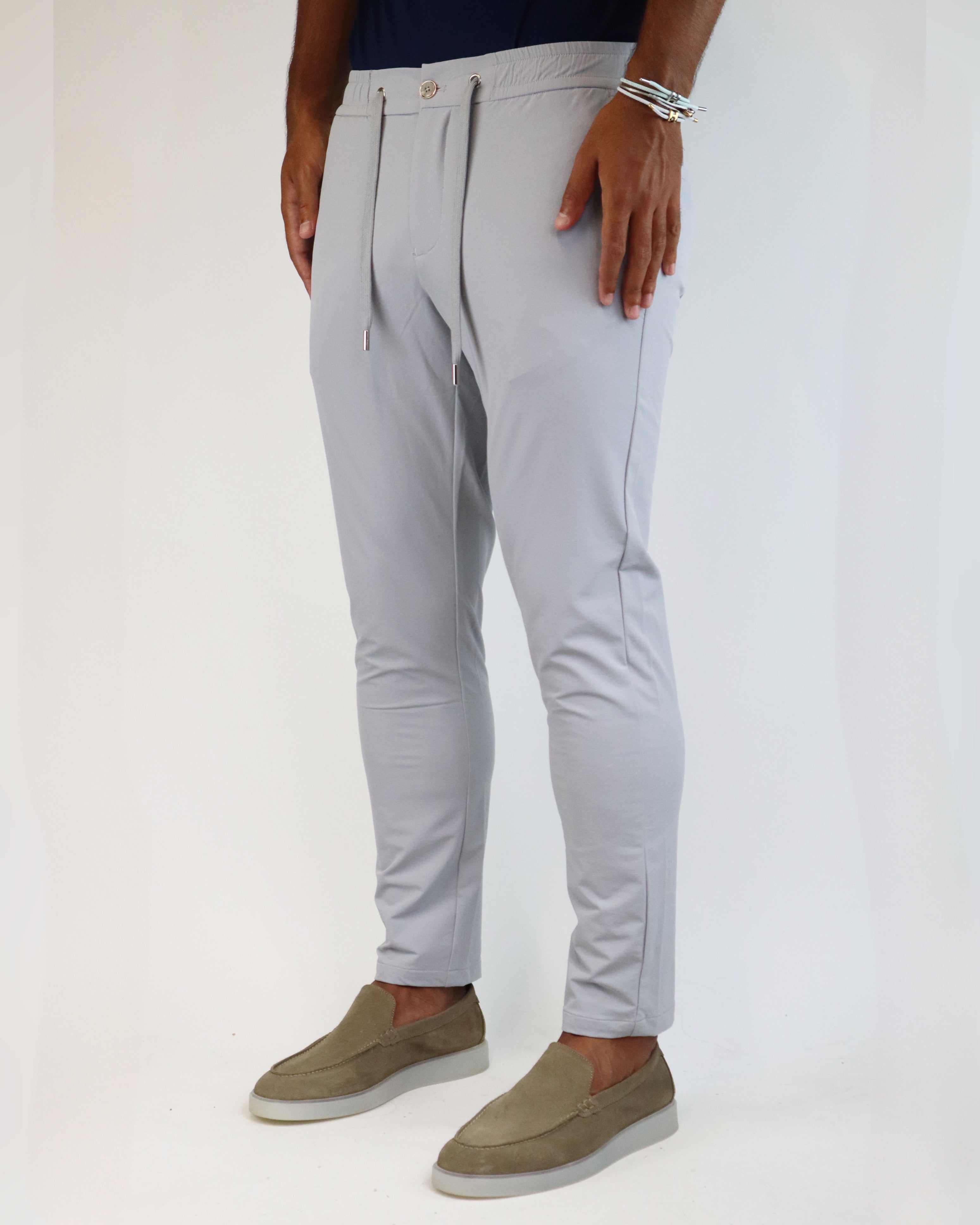 LAVENZI STRETCH TROUSERS - GRAY