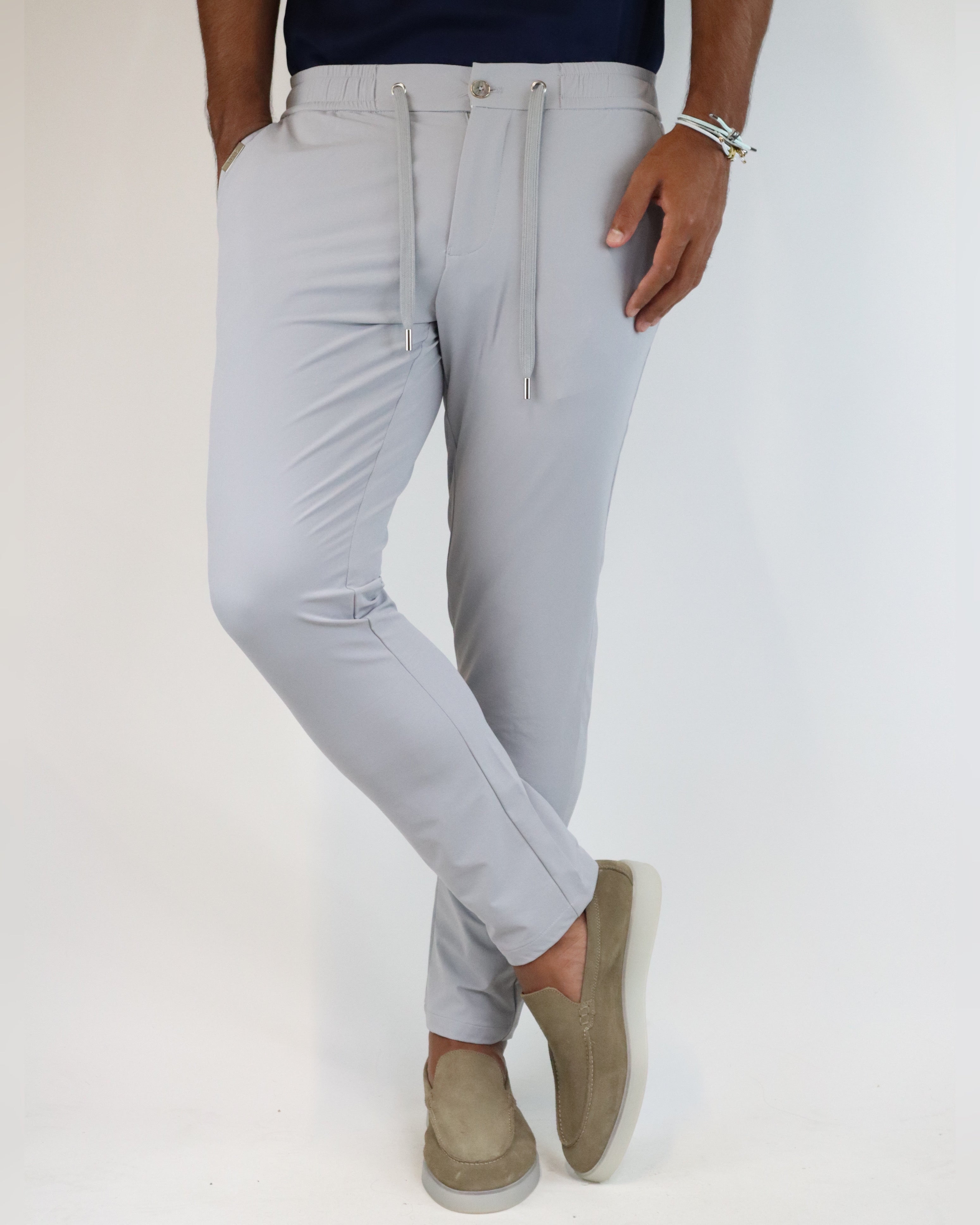 LAVENZI STRETCH TROUSERS - GRAY