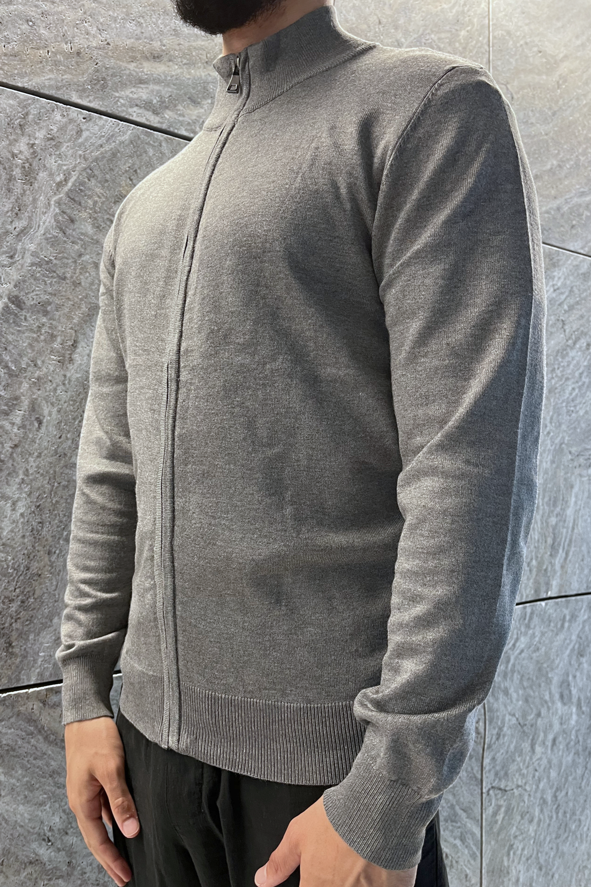 Faro Full Zip Sweater - Grey