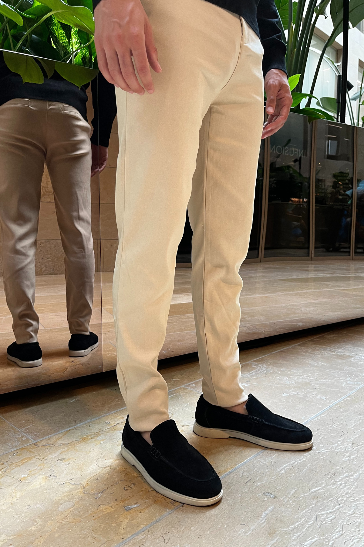 ICON | Stretch Trousers - Cream
