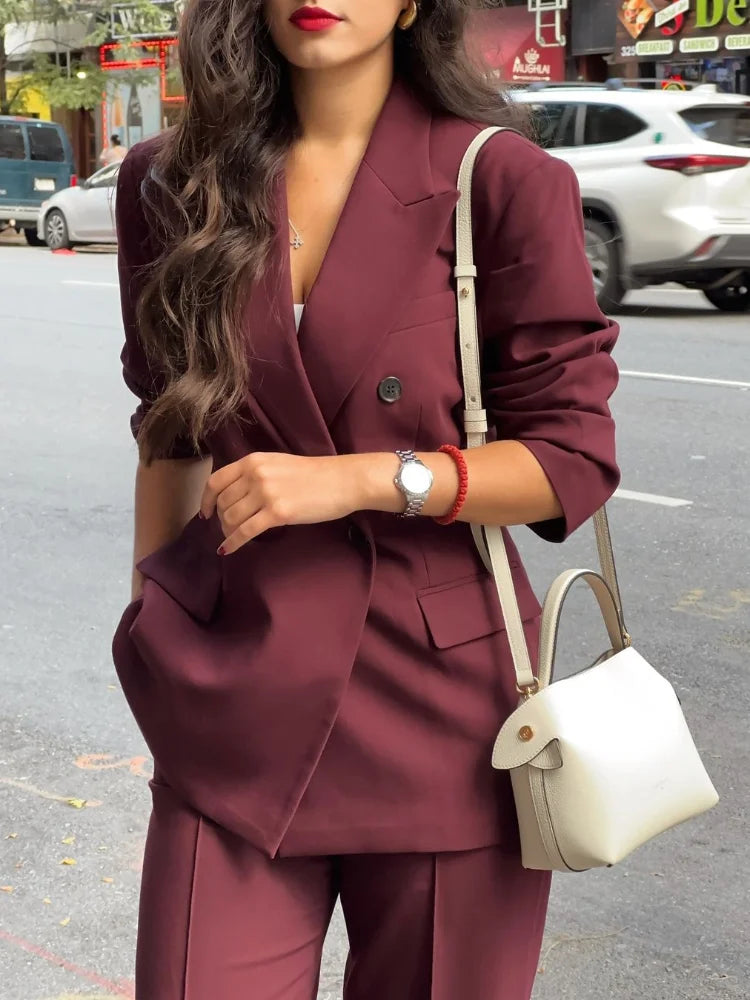 Bordeaux Red Blazer