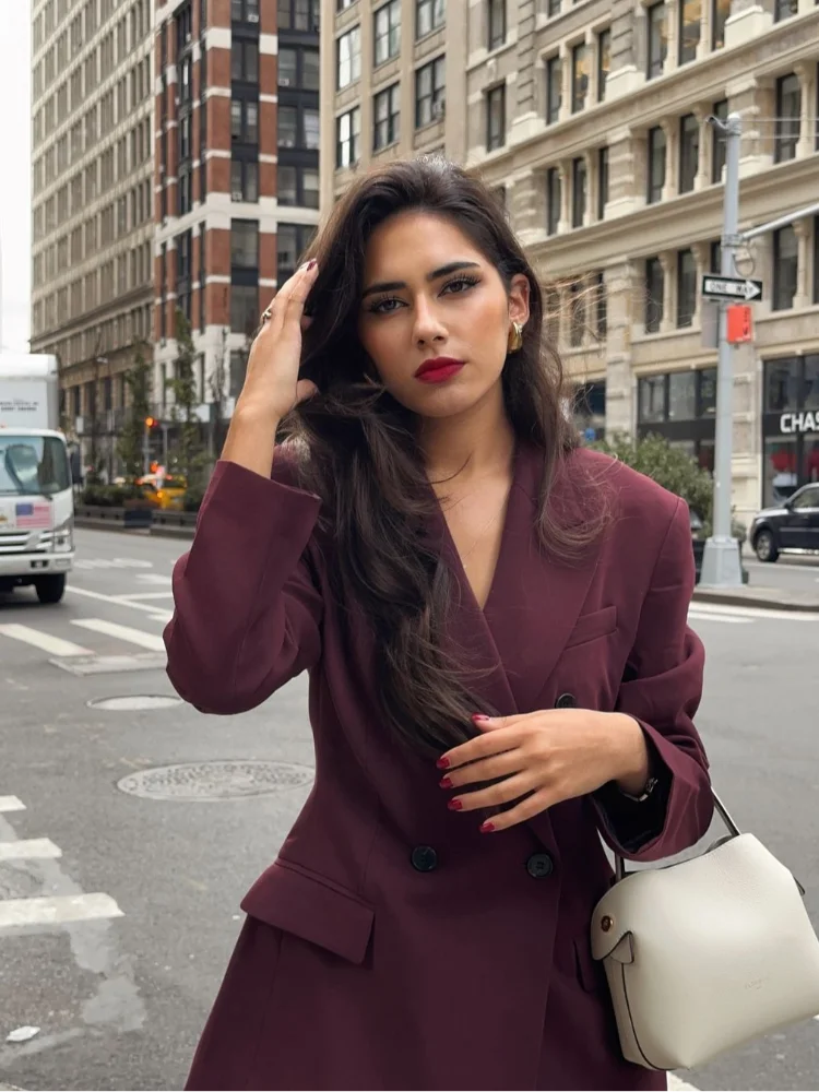 Bordeaux Red Blazer