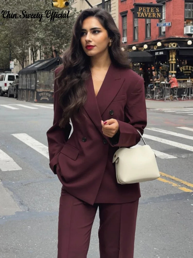 Bordeaux Red Blazer