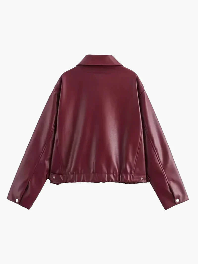 burgundy leather jacket