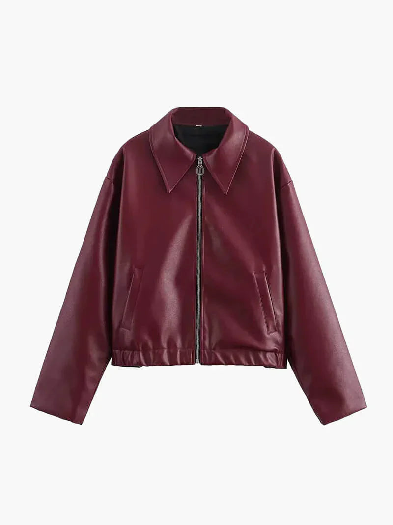 burgundy leather jacket