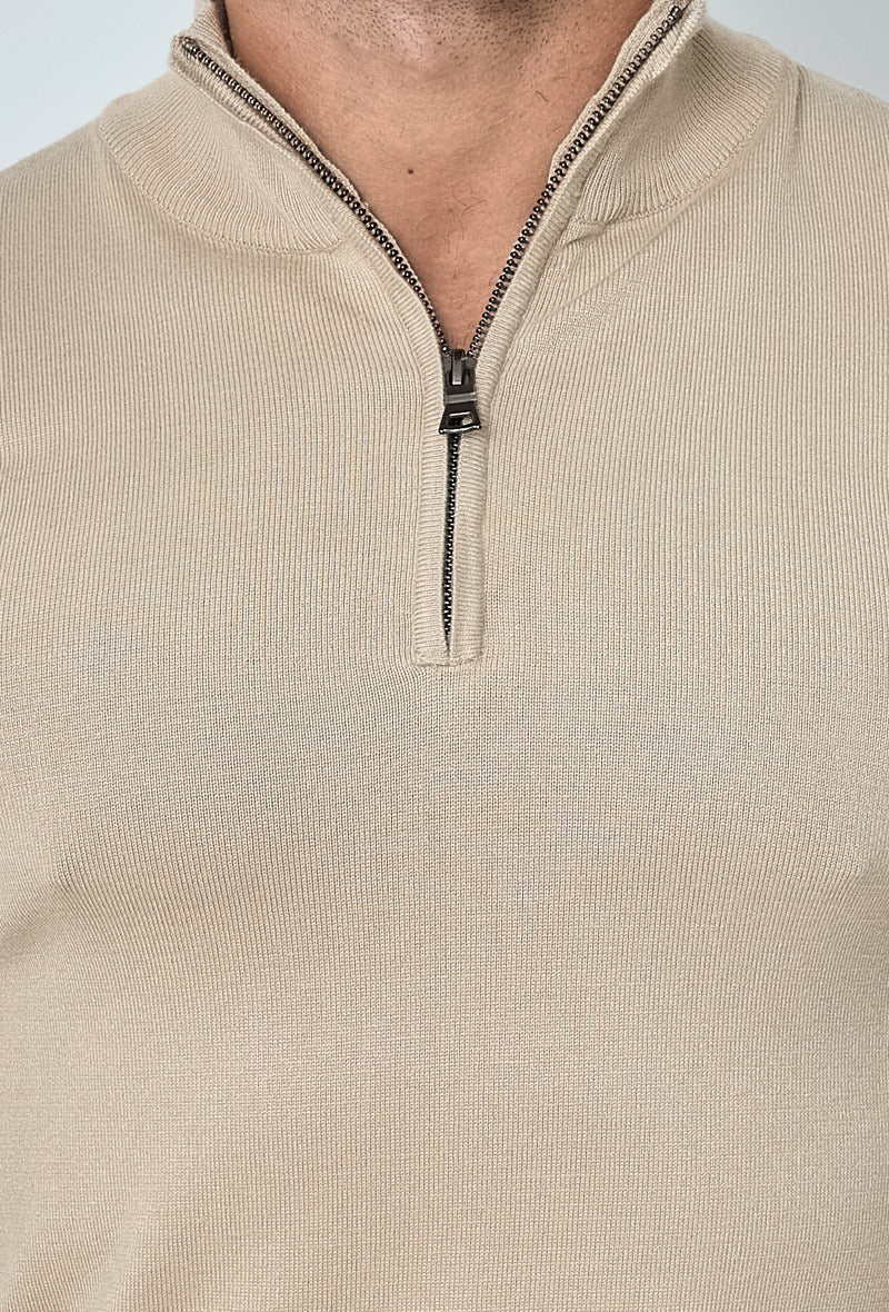 ICON | Full zip sweater - beige