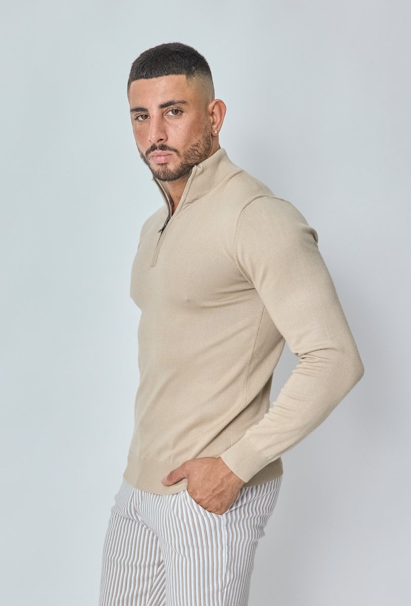 ICON | Full zip sweater - beige