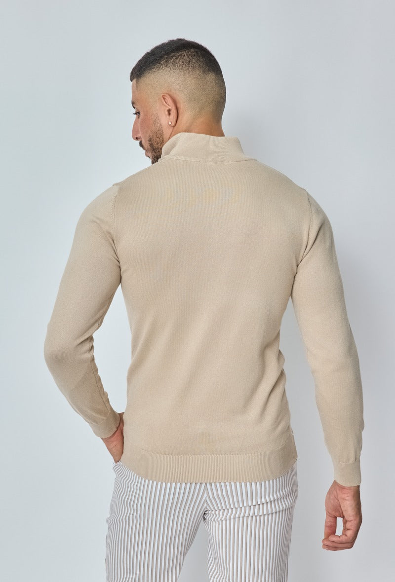 ICON | Full zip sweater - beige