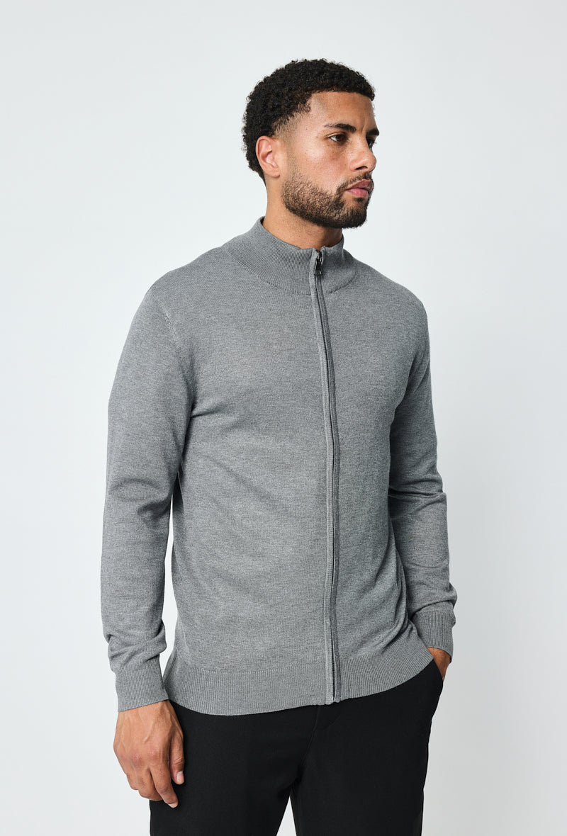 Faro Full Zip Sweater - Grey