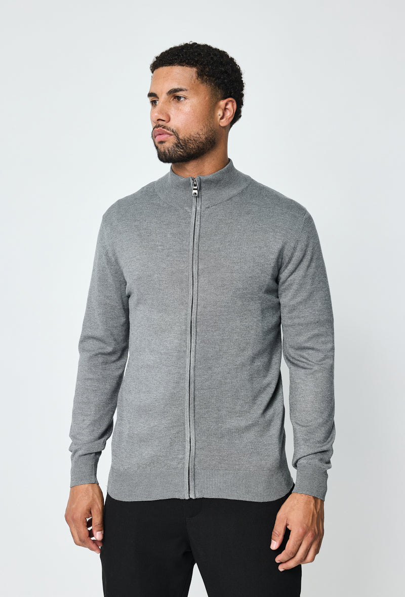Faro Full Zip Sweater - Grey