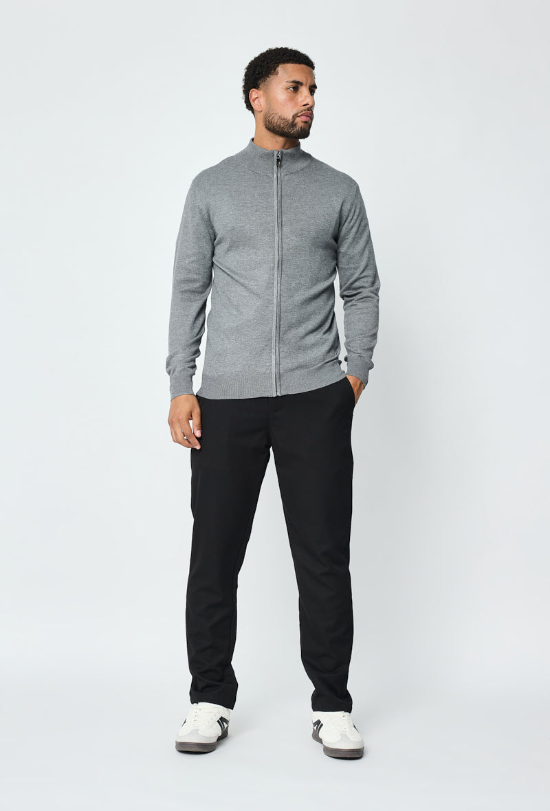 Faro Full Zip Sweater - Grey