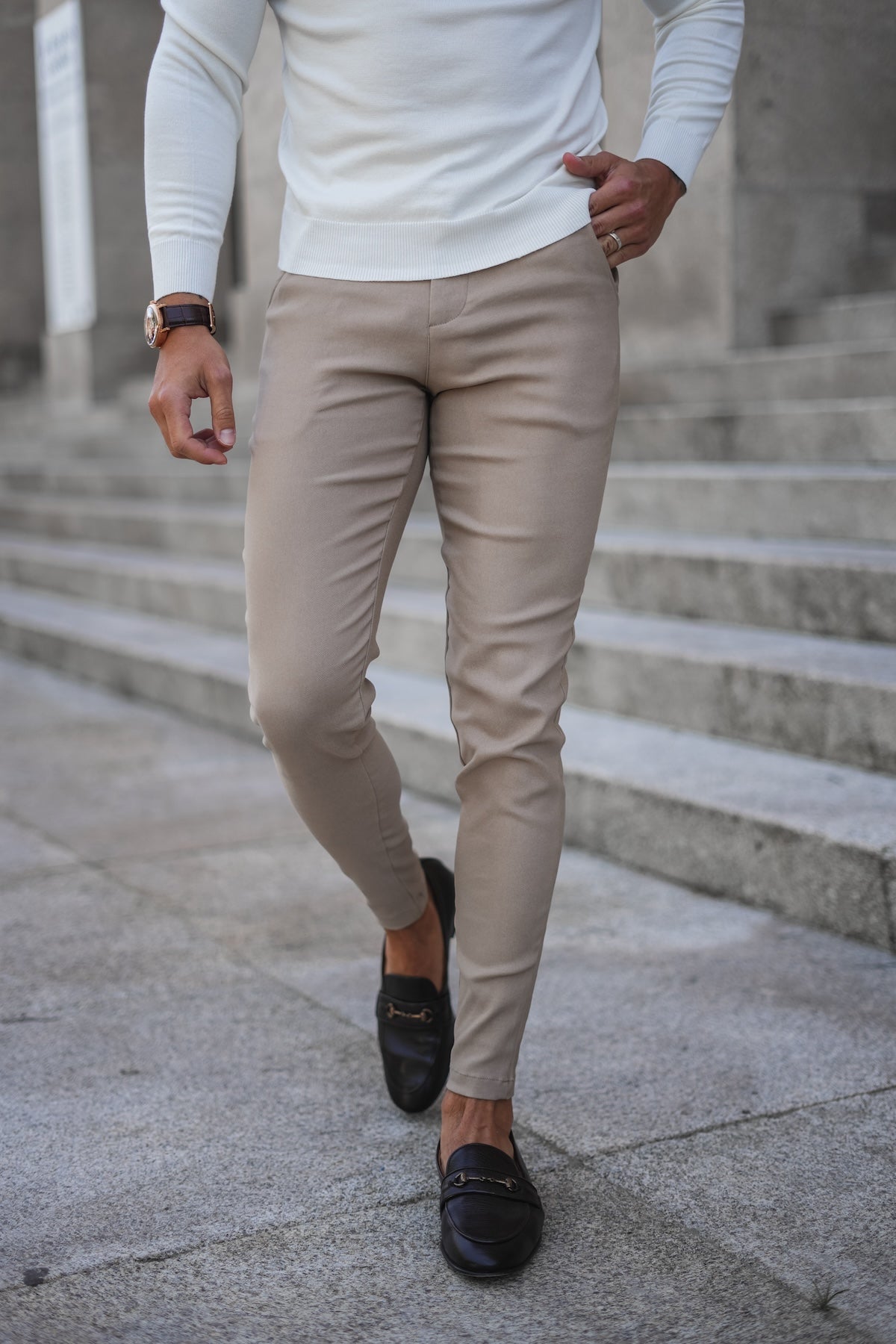 ICON | Stretch Trousers - Beige