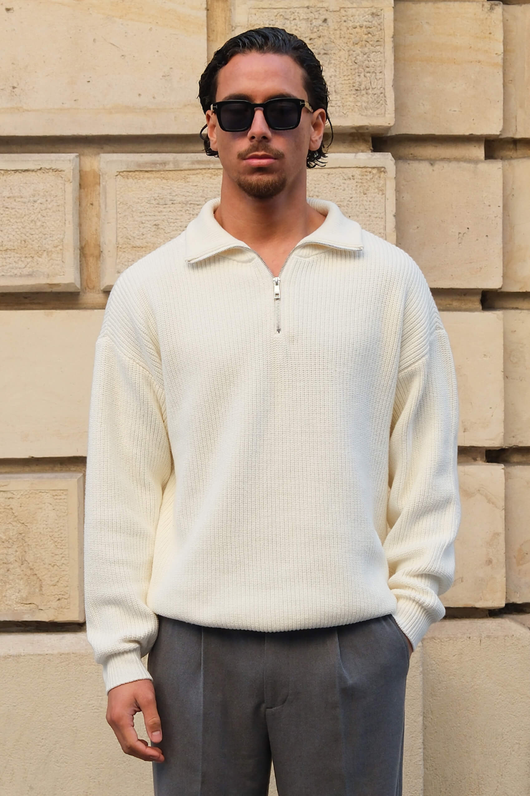 Harbour Half-Zip - Ecru