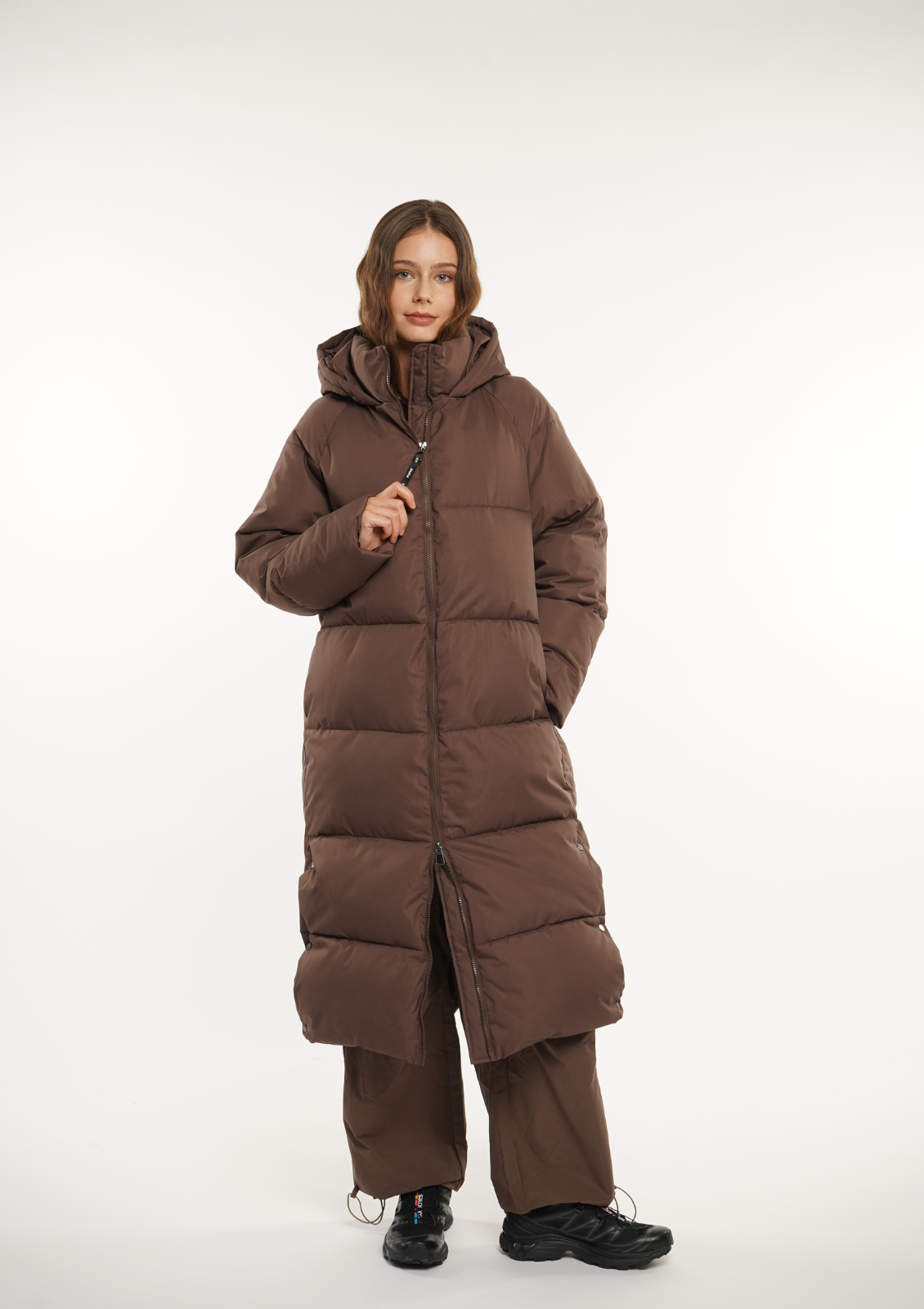 Extra Long Puffer Jacket Splashproof 