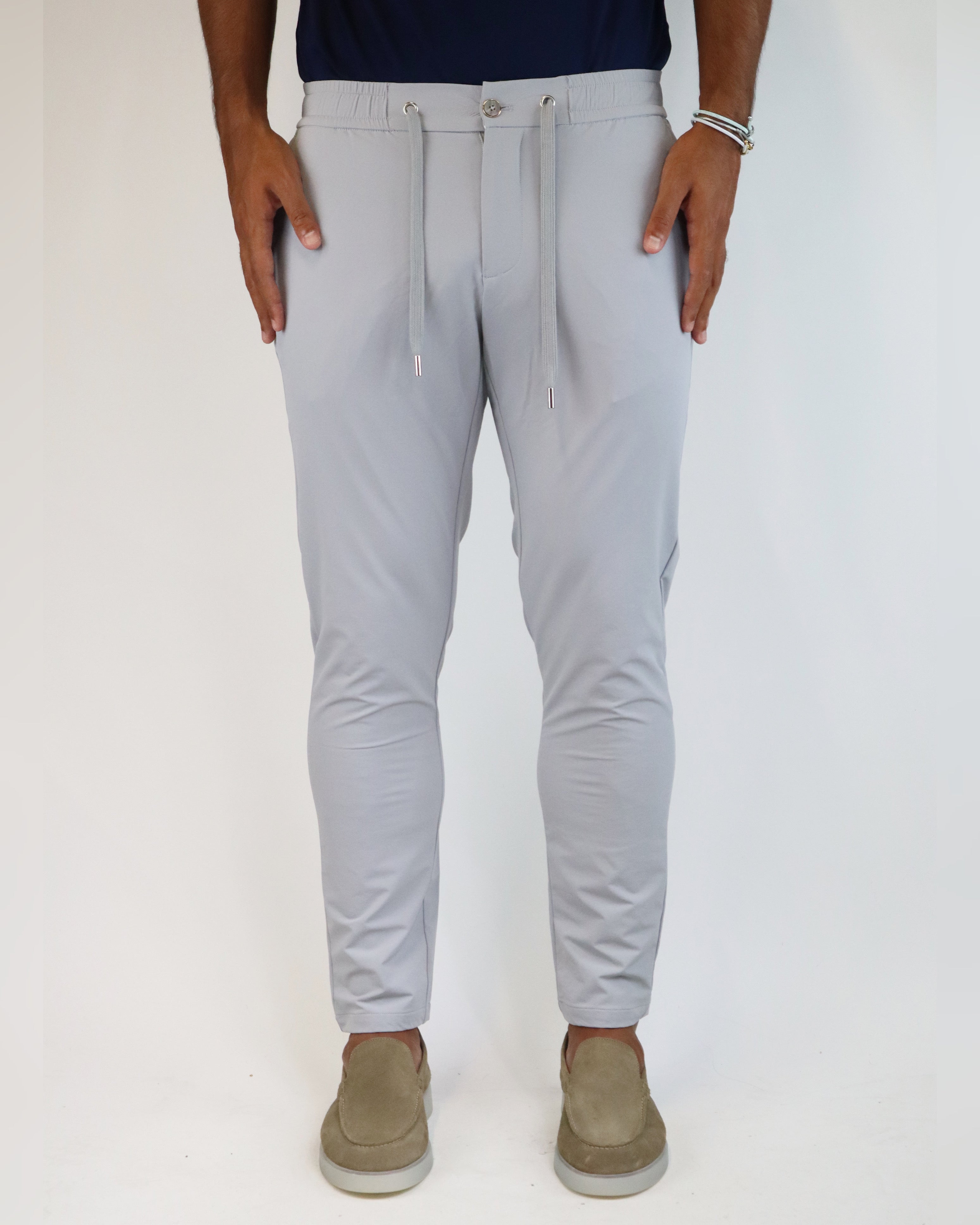 LAVENZI STRETCH TROUSERS - GRAY