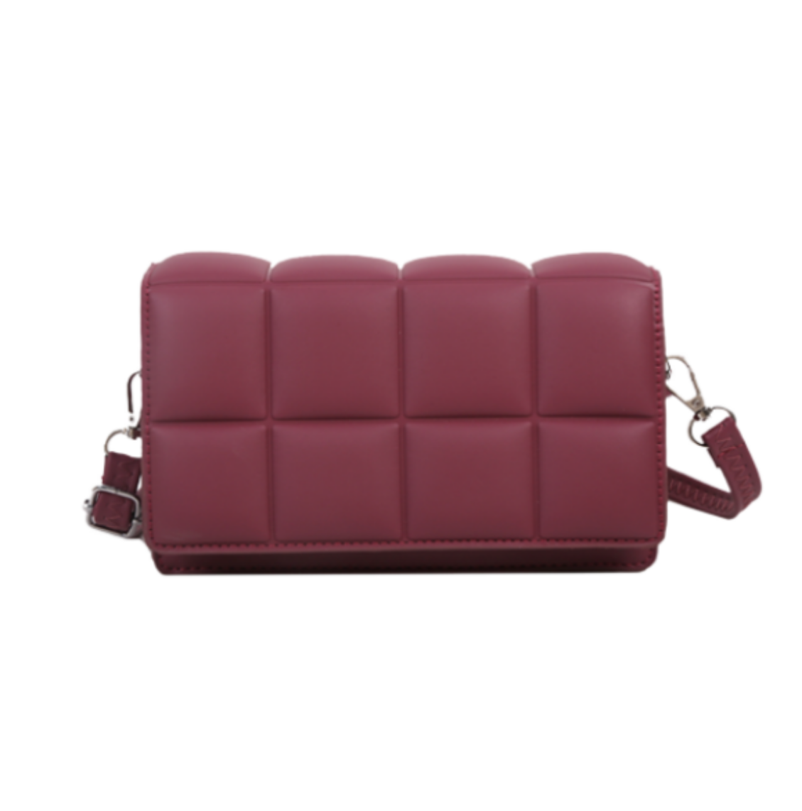 Burgundy Square Shoulder Bag