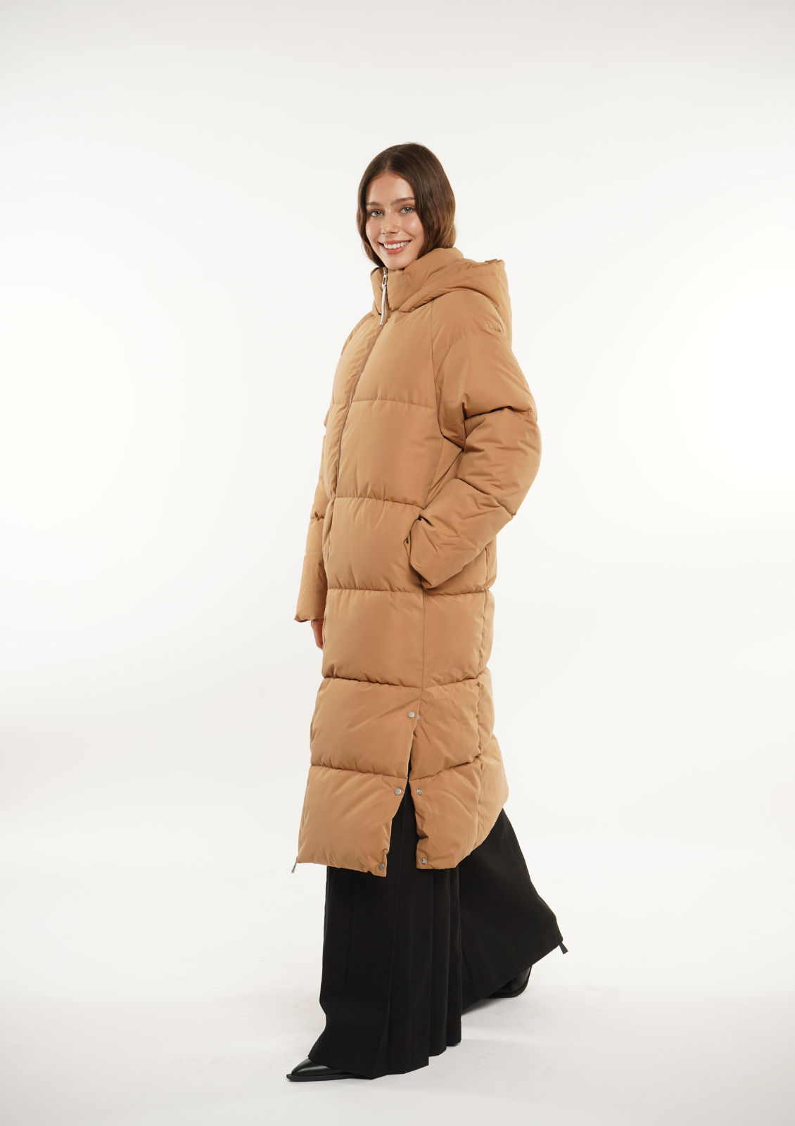 Extra Long Puffer Jacket Splashproof 