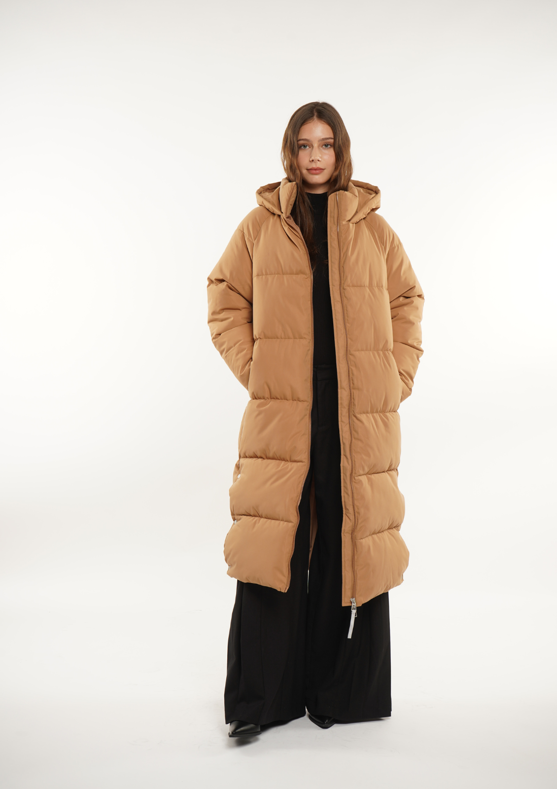 Extra Long Puffer Jacket Splashproof 