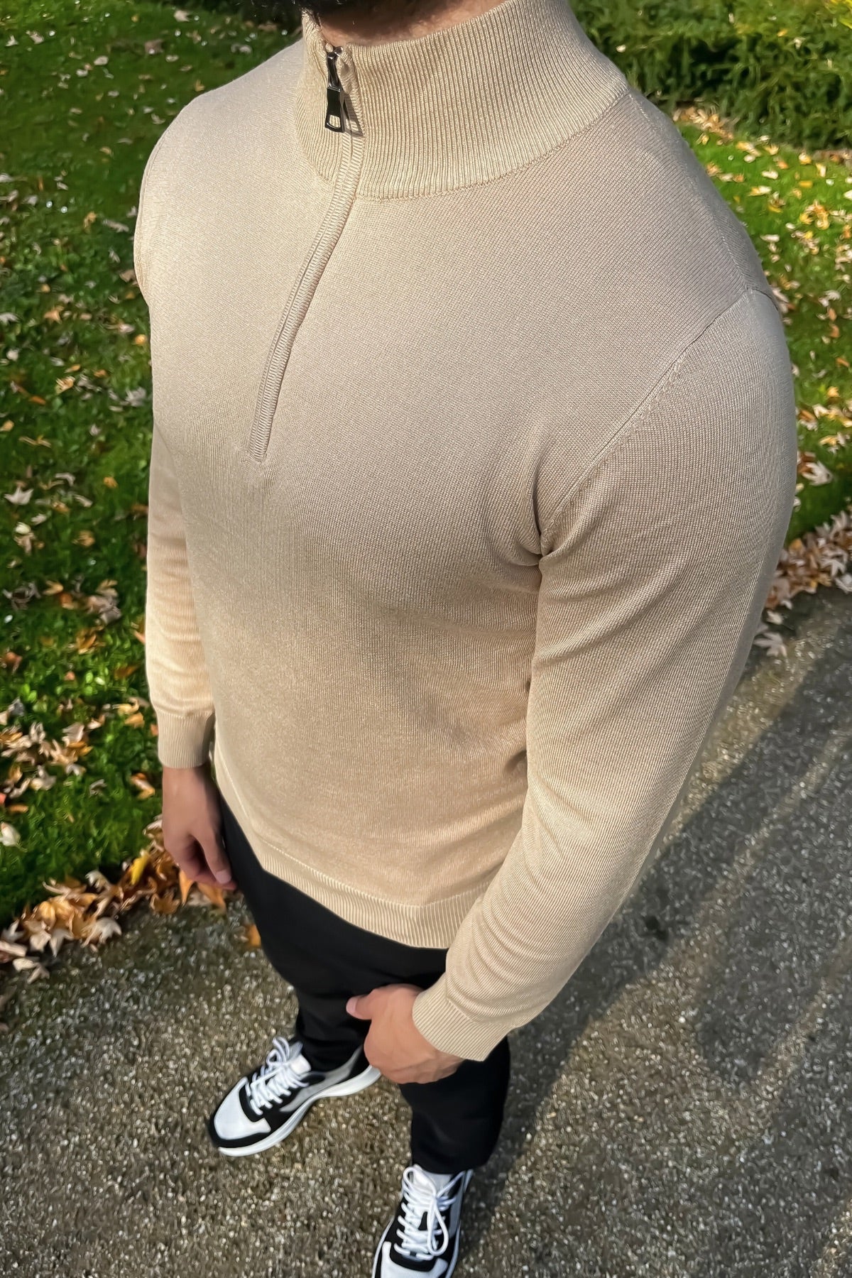 ICON | Full zip sweater - beige