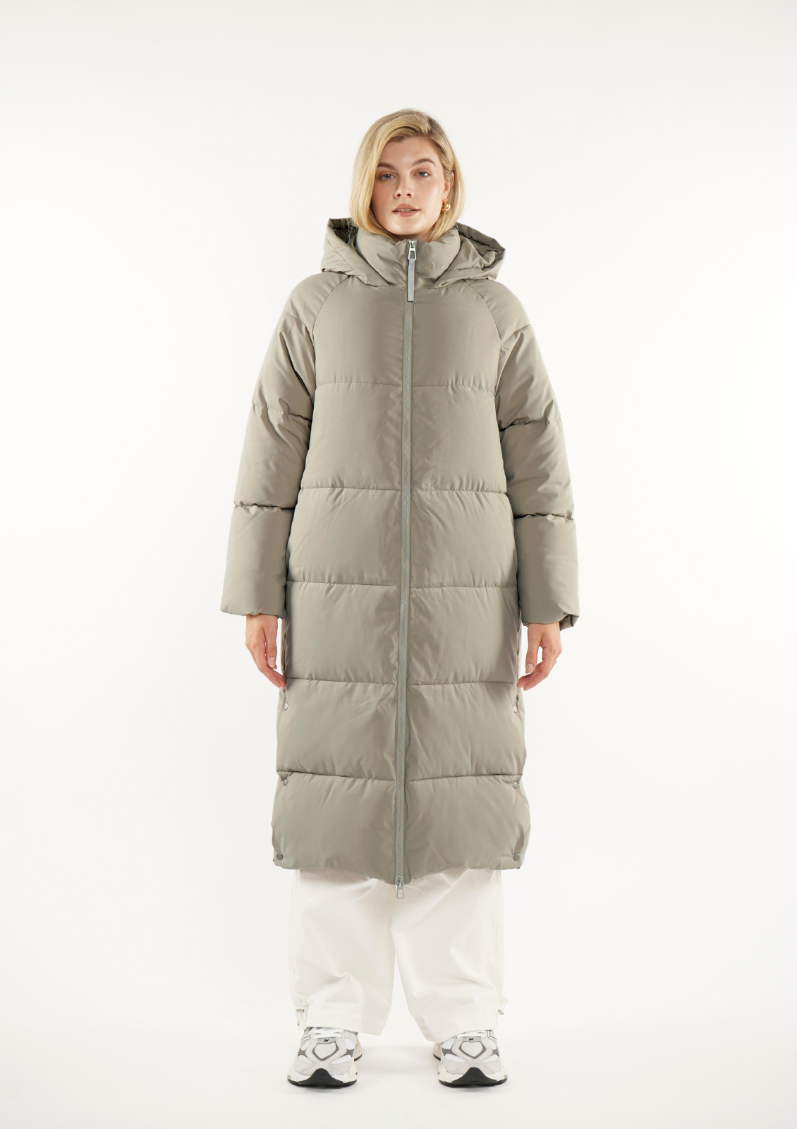 Extra Long Puffer Jacket Splashproof 