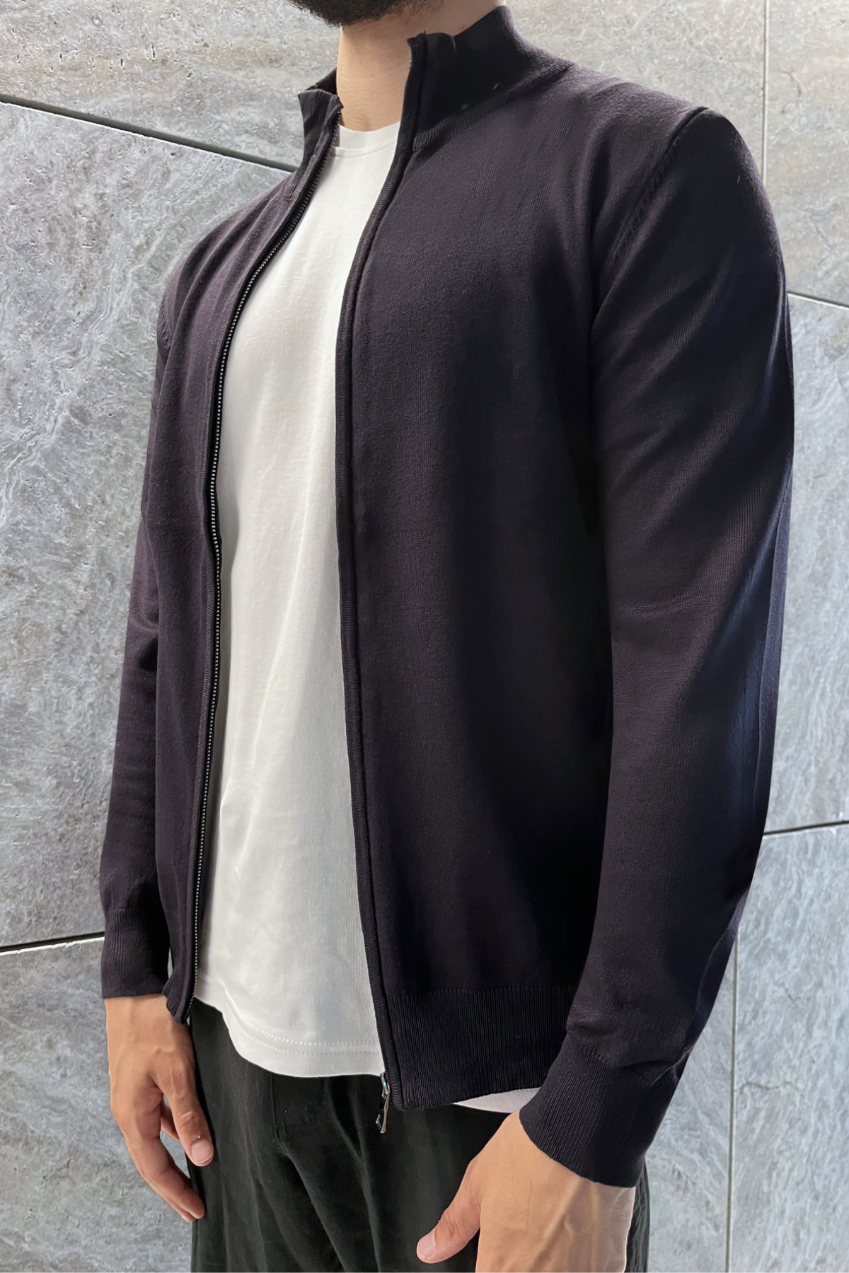 Faro Full Zip Sweater - Dark Blue 