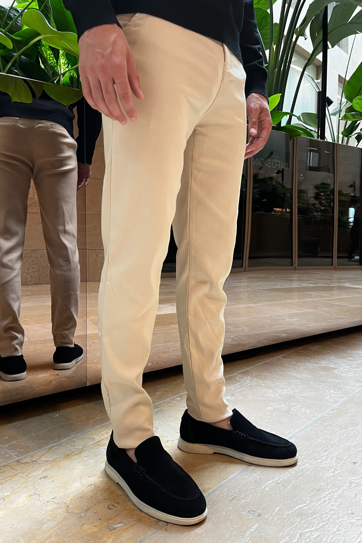 ICON | Stretch Trousers - Cream