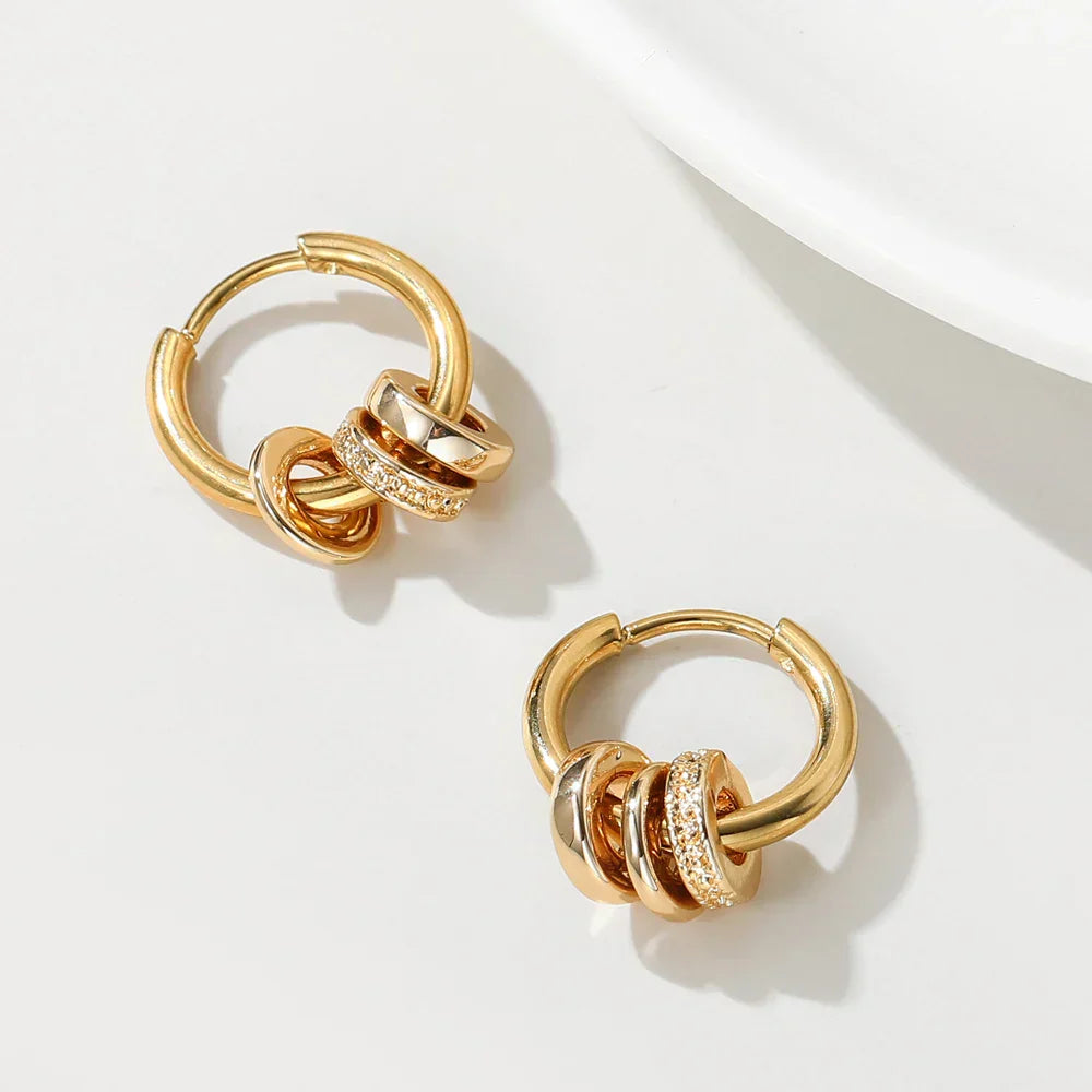 Faro Earrings with Rings 