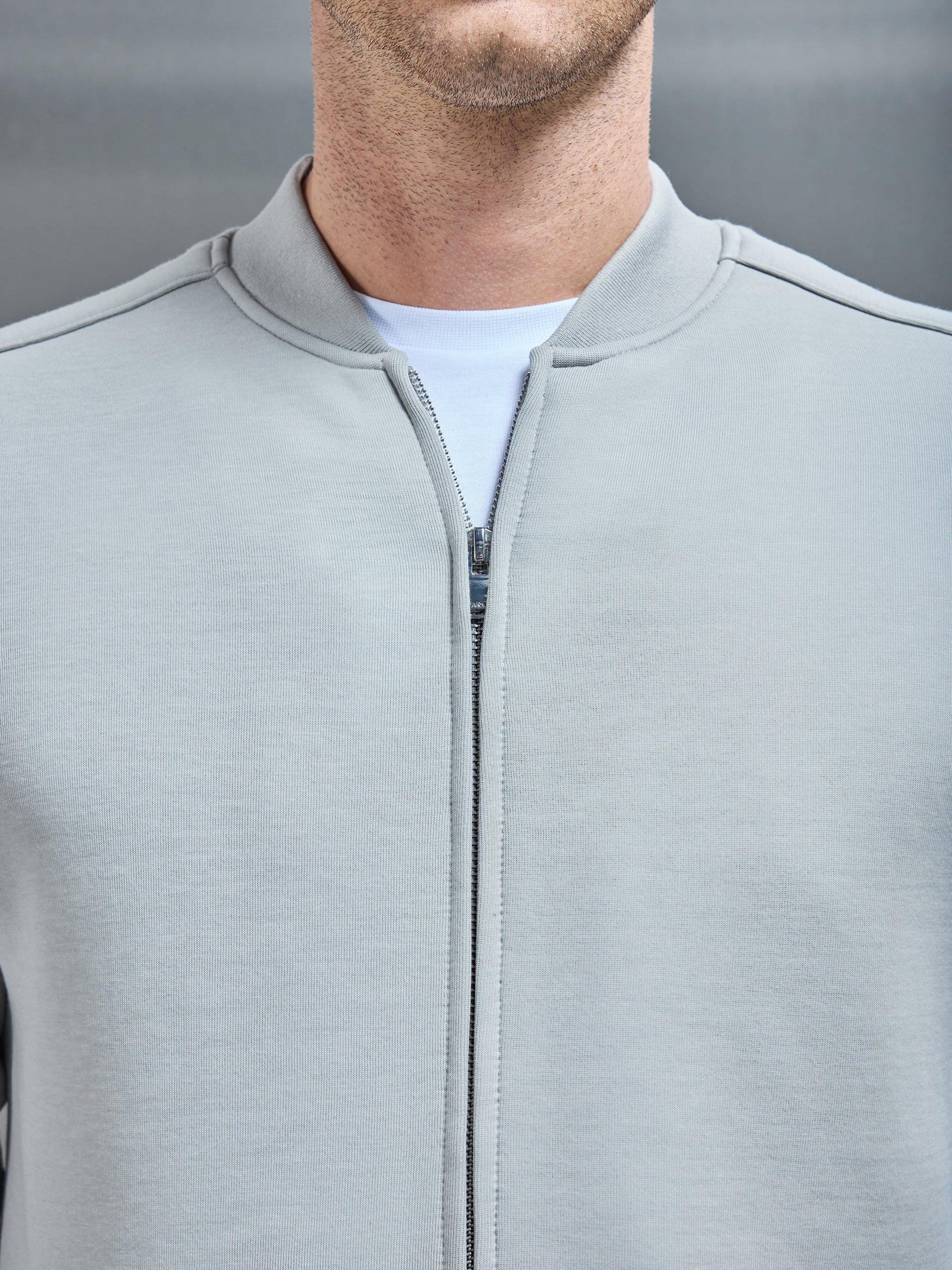 Smart Jersey Bomber Jacket in Stone 