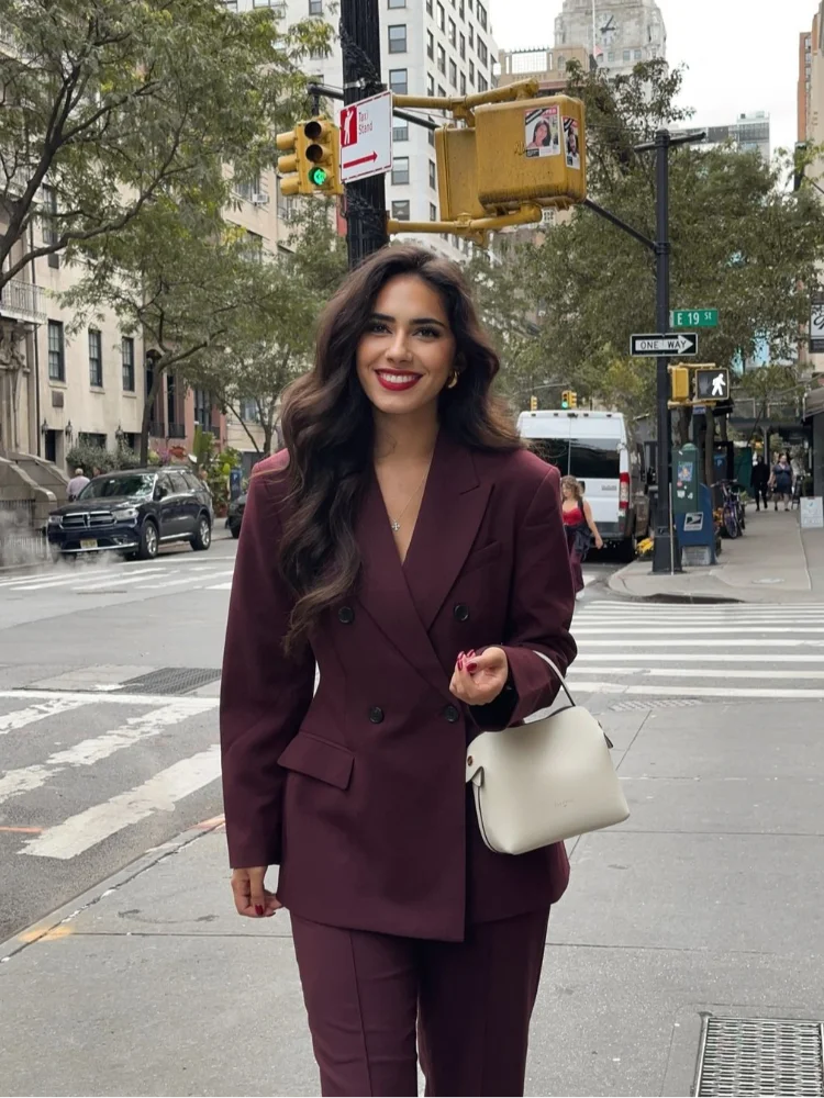 Bordeaux Red Blazer 