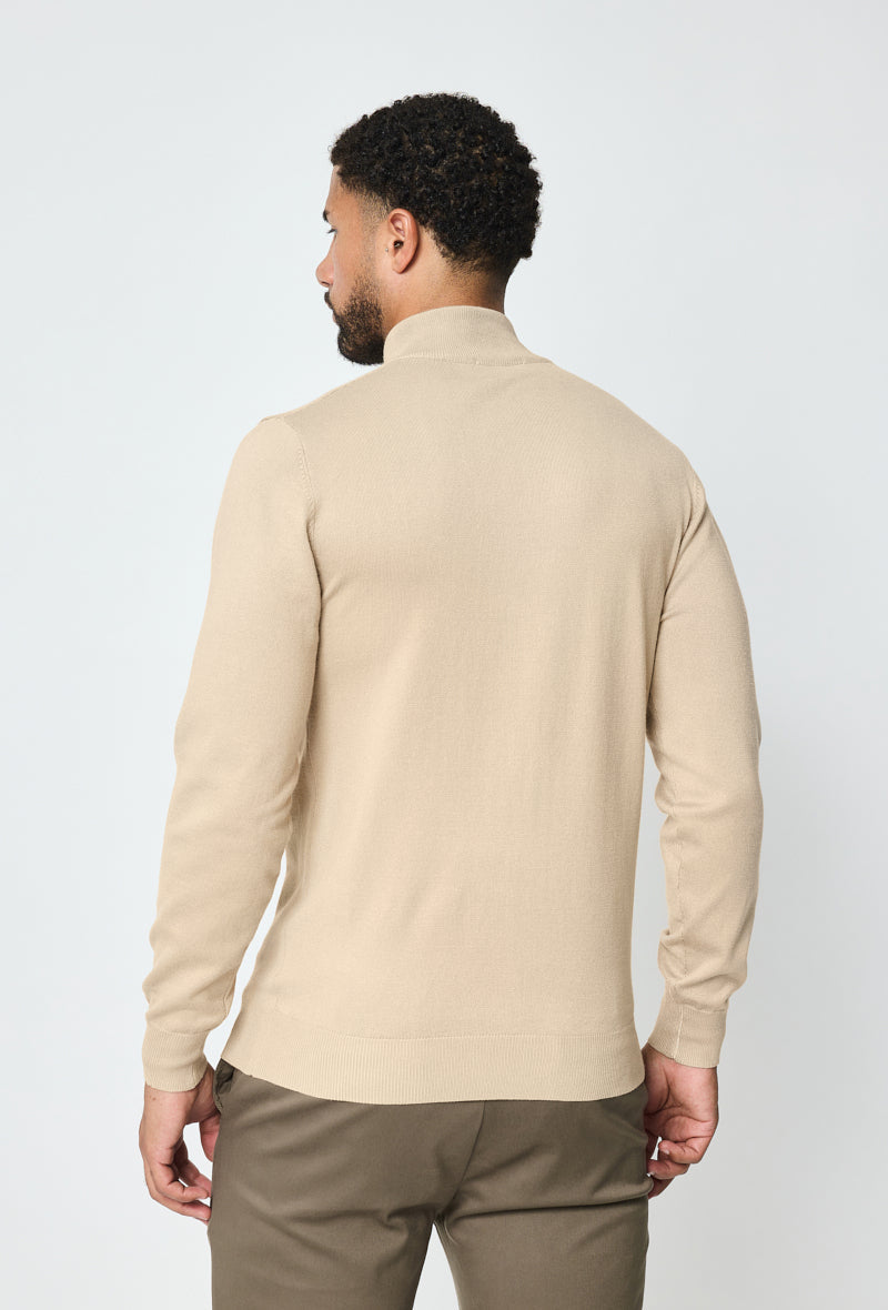Faro Full Zip Sweater - Beige 