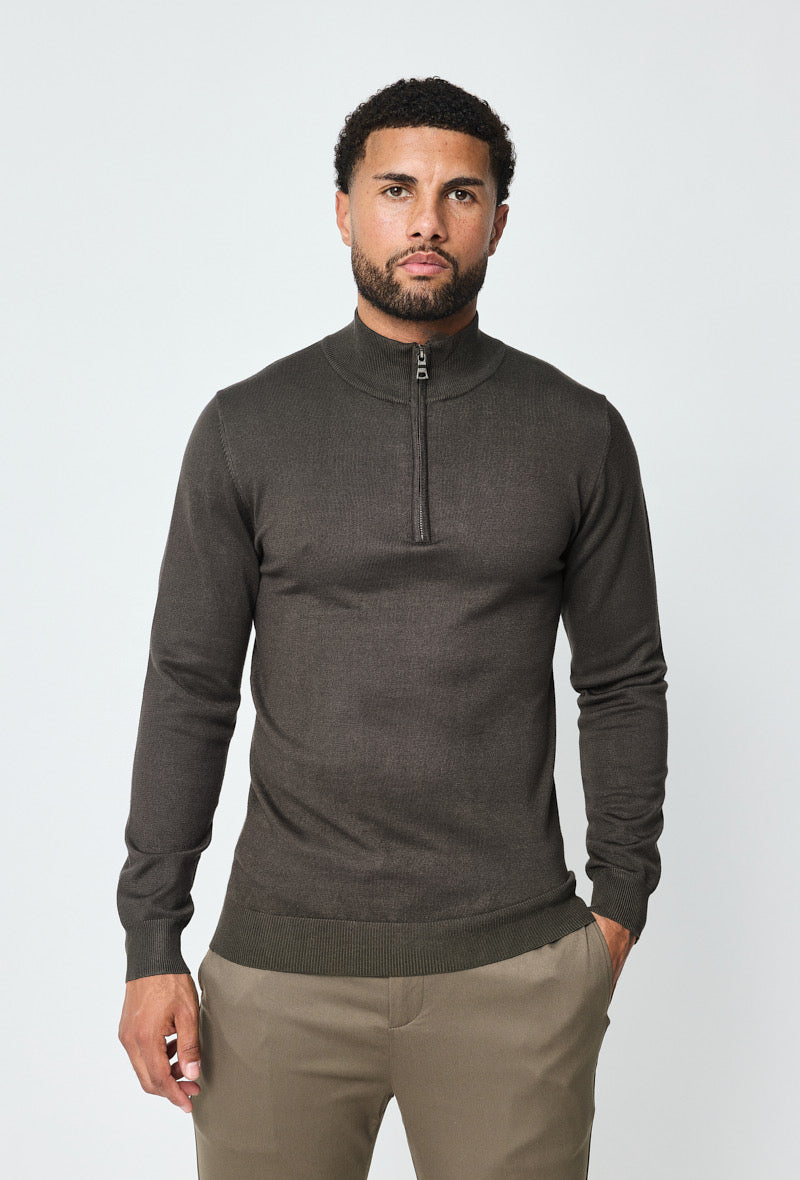 Faro Half Zip Sweater - Green 