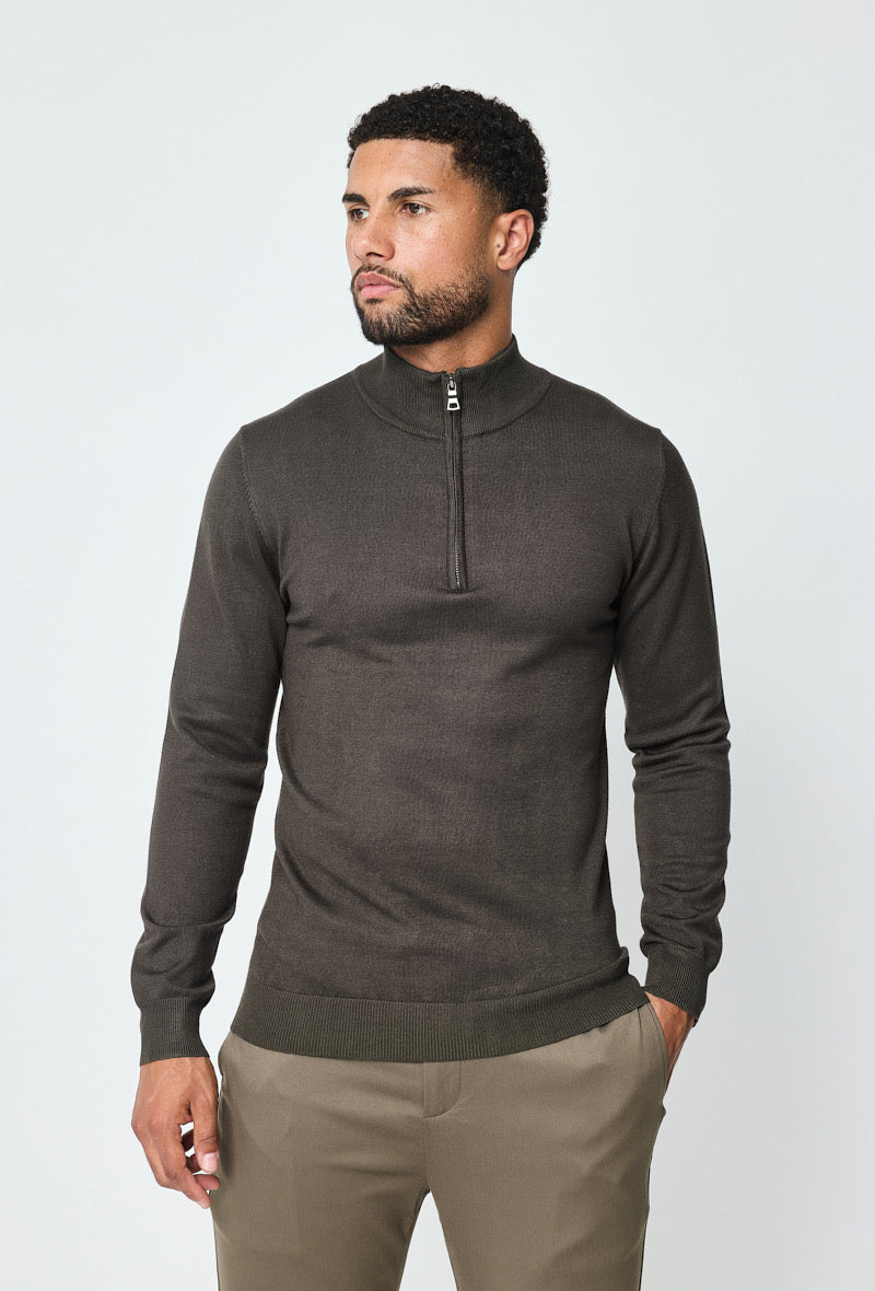 Faro Half Zip Sweater - Green 